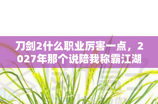 刀剑2什么职业厉害一点,2027年那个说陪我称霸江湖的刀剑2侠客,如今你在哪?鼻子一酸忆当年 刀剑2什么职业厉害一点,2027年那个说陪我称霸江湖的刀剑2侠客,如今你在哪?鼻子一酸忆当年