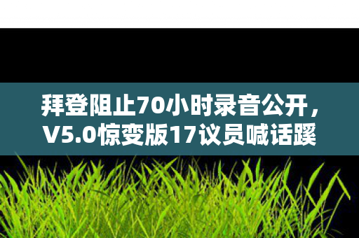 拜登阻止70小时录音公开,V5.0惊变版17议员喊话蹊跷!这游戏版本迭代太疯魔了! 拜登阻止70小时录音公开,V5.0惊变版17议员喊话蹊跷!这游戏版本迭代太疯魔了!