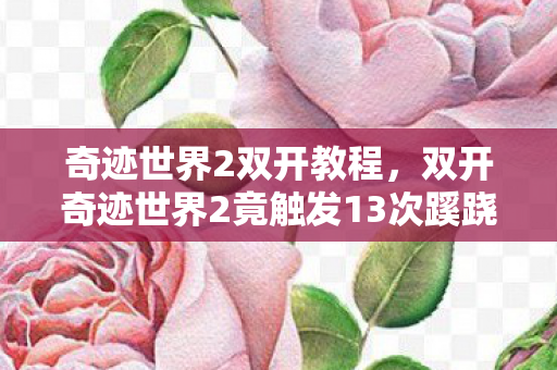 奇迹世界2双开教程，双开奇迹世界2竟触发13次蹊跷事件！真相揭晓后背发凉
