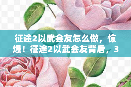 征途2以武会友怎么做,惊爆!征途2以武会友背后,3000万预算藏隐情,结果让人吓一跳! 征途2以武会友怎么做,惊爆!征途2以武会友背后,3000万预算藏隐情,结果让人吓一跳!