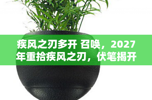 疾风之刃多开 召唤,2027年重拾疾风之刃,伏笔揭开旧情,鼻子一酸忆往昔 疾风之刃多开 召唤,2027年重拾疾风之刃,伏笔揭开旧情,鼻子一酸忆往昔
