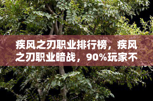 疾风之刃职业排行榜,疾风之刃职业暗战,90%玩家不知的真相,你的选择扎心了吗? 疾风之刃职业排行榜,疾风之刃职业暗战,90%玩家不知的真相,你的选择扎心了吗?