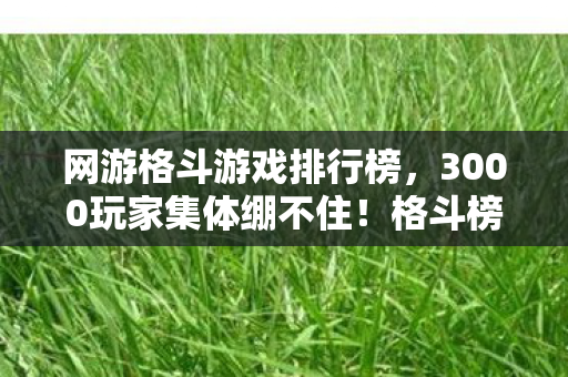 网游格斗游戏排行榜,3000玩家集体绷不住!格斗榜首竟是AI?网吧实录玩家集体破防现场 网游格斗游戏排行榜,3000玩家集体绷不住!格斗榜首竟是AI?网吧实录玩家集体破防现场