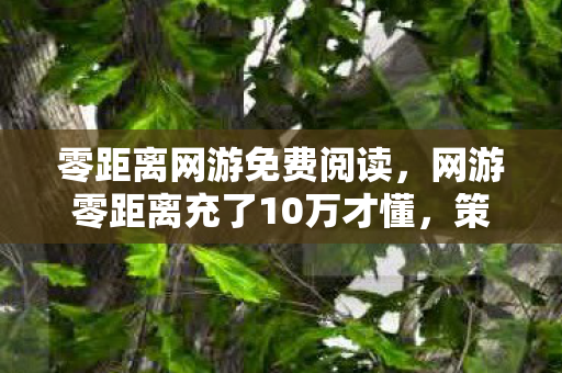 零距离网游免费阅读,网游零距离充了10万才懂,策划的良心竟值9万9?这刀法我吓到腿软! 零距离网游免费阅读,网游零距离充了10万才懂,策划的良心竟值9万9?这刀法我吓到腿软!