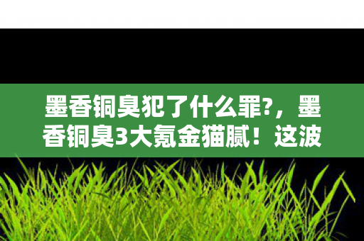墨香铜臭犯了什么罪?，墨香铜臭3大氪金猫腻！这波操作让百万玩家集体上头又上当