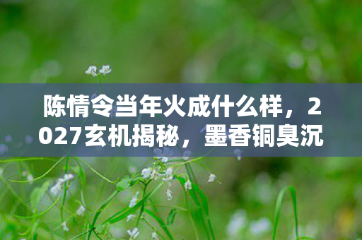 陈情令当年火成什么样,2027玄机揭秘,墨香铜臭沉默背后,这游戏究竟给了我什么? 陈情令当年火成什么样,2027玄机揭秘,墨香铜臭沉默背后,这游戏究竟给了我什么?