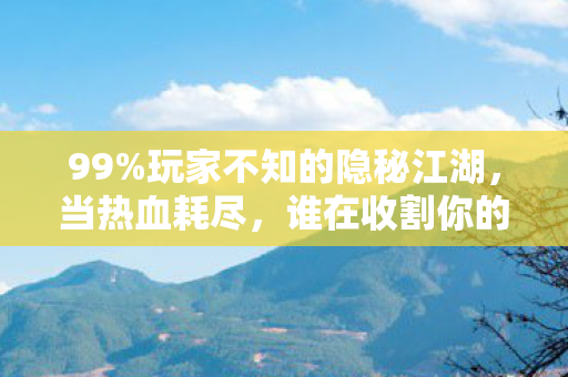 99%玩家不知的隐秘江湖，当热血耗尽，谁在收割你的侠客梦？