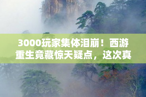 3000玩家集体泪崩!西游重生竟藏惊天疑点,这次真绷不住了 3000玩家集体泪崩!西游重生竟藏惊天疑点,这次真绷不住了