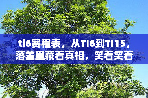 ti6赛程表,从TI6到TI15,落差里藏着真相,笑着笑着就哭了这十年 ti6赛程表,从TI6到TI15,落差里藏着真相,笑着笑着就哭了这十年