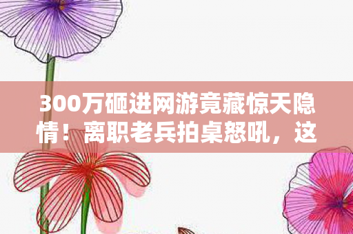 300万砸进网游竟藏惊天隐情!离职老兵拍桌怒吼,这操作真让人吓一跳! 300万砸进网游竟藏惊天隐情!离职老兵拍桌怒吼,这操作真让人吓一跳!