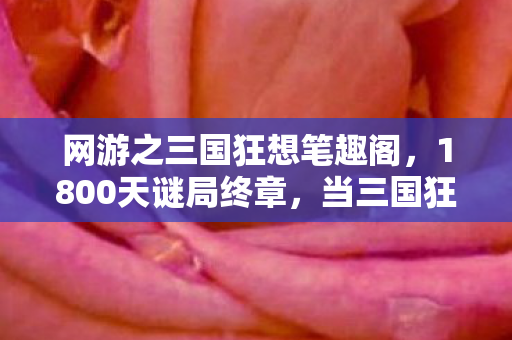 网游之三国狂想笔趣阁，1800天谜局终章，当三国狂想服务器最后一盏灯熄灭时，谁在哭？