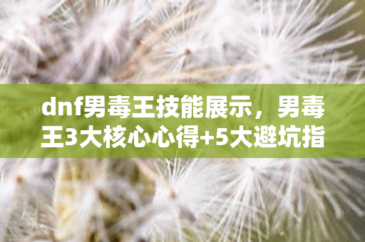dnf男毒王技能展示,男毒王3大核心心得+5大避坑指南!助你速成战场毒霸 dnf男毒王技能展示,男毒王3大核心心得+5大避坑指南!助你速成战场毒霸