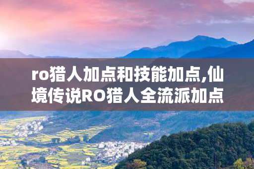 ro猎人加点和技能加点,仙境传说RO猎人全流派加点指南，适配不同玩法的最优方案