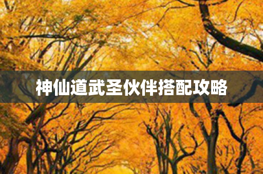 神仙道武圣伙伴搭配攻略图片