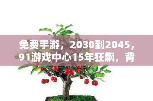 免费手游,2030到2045,91游戏中心15年狂飙,背后真相让我脊背发凉! 免费手游,2030到2045,91游戏中心15年狂飙,背后真相让我脊背发凉!
