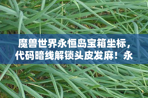 魔兽世界永恒岛宝箱坐标,代码暗线解锁头皮发麻!永恒岛宝箱竟藏社恐指挥的终极密码 魔兽世界永恒岛宝箱坐标,代码暗线解锁头皮发麻!永恒岛宝箱竟藏社恐指挥的终极密码