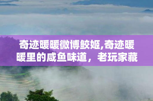 奇迹暖暖微博鲛姬,奇迹暖暖里的咸鱼味道，老玩家藏了多年的松弛烟火气
