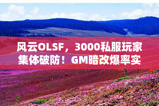 风云OLSF，3000私服玩家集体破防！GM暗改爆率实锤？老炮，我背包里藏着真相