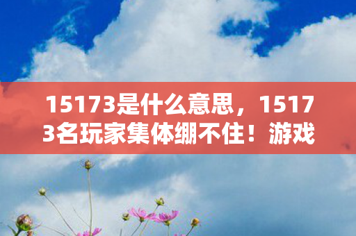 15173是什么意思，15173名玩家集体绷不住！游戏疑点大起底，大神萌新退坑佬现场互怼