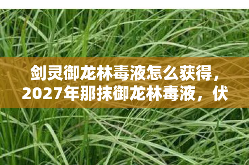 剑灵御龙林毒液怎么获得,2027年那抹御龙林毒液,伏笔成殇,回忆起时鼻子一酸 剑灵御龙林毒液怎么获得,2027年那抹御龙林毒液,伏笔成殇,回忆起时鼻子一酸