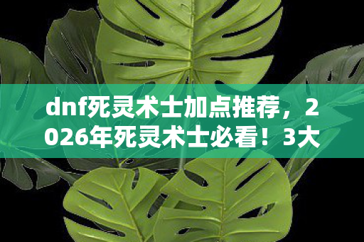 dnf死灵术士加点推荐，2026年死灵术士必看！3大核心技能+70%玩家忽略的隐藏加点