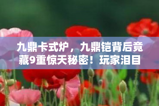 九鼎卡式炉,九鼎铠背后竟藏9重惊天秘密!玩家泪目,原来我们都被骗了 九鼎卡式炉,九鼎铠背后竟藏9重惊天秘密!玩家泪目,原来我们都被骗了