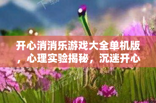 开心消消乐游戏大全单机版，心理实验揭秘，沉迷开心消消乐三年，细思极恐的自我囚禁