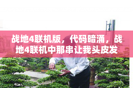 战地4联机版，代码暗涌，战地4联机中那串让我头皮发麻的帮派密码