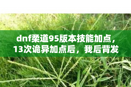 dnf柔道95版本技能加点,13次诡异加点后,我后背发凉,柔道家技能里藏着蹊跷真相 dnf柔道95版本技能加点,13次诡异加点后,我后背发凉,柔道家技能里藏着蹊跷真相