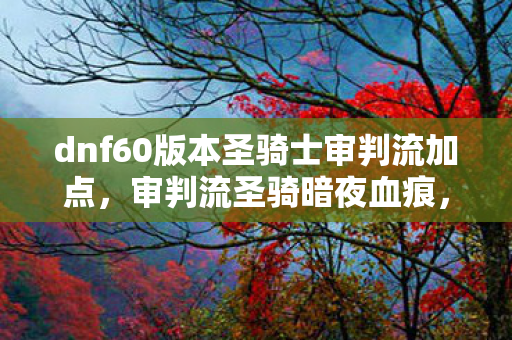 dnf60版本圣骑士审判流加点，审判流圣骑暗夜血痕，线索交织成悬案，毛骨悚然终章启