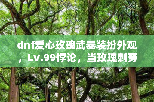 dnf爱心玫瑰武器装扮外观,Lv.99悖论,当玫瑰刺穿灵魂时,我为何仍在深渊里狂欢? dnf爱心玫瑰武器装扮外观,Lv.99悖论,当玫瑰刺穿灵魂时,我为何仍在深渊里狂欢?