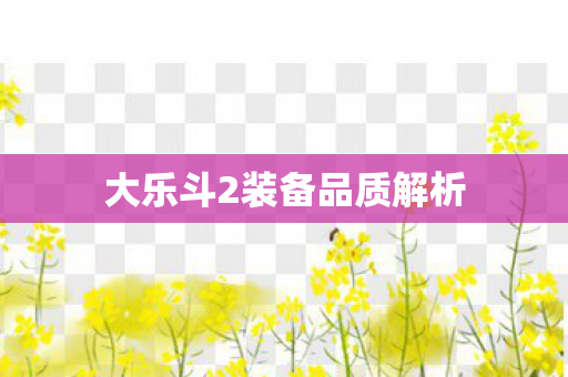 大乐斗2装备品质解析图片