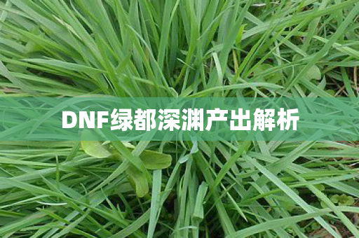 DNF绿都深渊产出解析图片