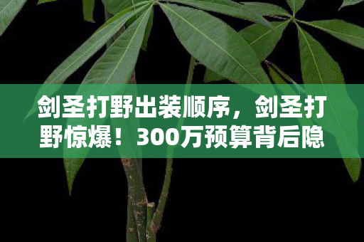 剑圣打野出装顺序,剑圣打野惊爆!300万预算背后隐情,策划争吵真相让人吓一跳! 剑圣打野出装顺序,剑圣打野惊爆!300万预算背后隐情,策划争吵真相让人吓一跳!