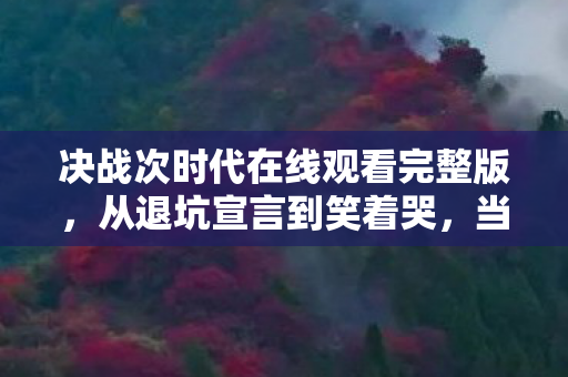 决战次时代在线观看完整版，从退坑宣言到笑着哭，当落差真相揭开，谁还不是个嘴硬玩家？