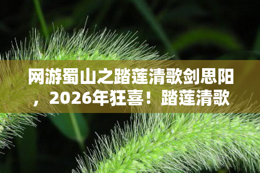 网游蜀山之踏莲清歌剑思阳，2026年狂喜！踏莲清歌竟藏惊天秘，蜀山风云再起谁主沉浮？