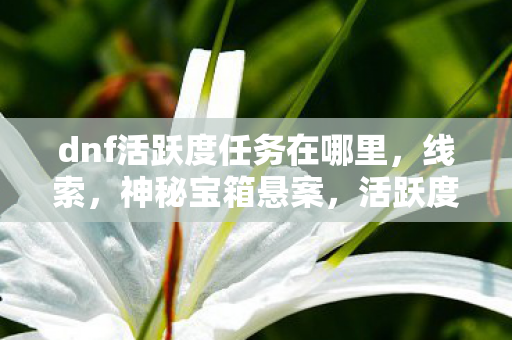 dnf活跃度任务在哪里,线索,神秘宝箱悬案,活跃度100的毛骨悚然馈赠 dnf活跃度任务在哪里,线索,神秘宝箱悬案,活跃度100的毛骨悚然馈赠