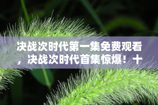决战次时代第一集免费观看,决战次时代首集惊爆!十万充值竟成韭菜,背后隐情吓你一跳! 决战次时代第一集免费观看,决战次时代首集惊爆!十万充值竟成韭菜,背后隐情吓你一跳!