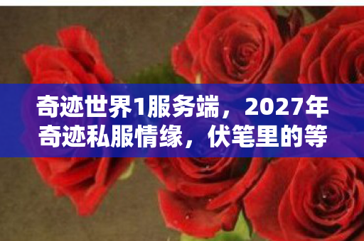 奇迹世界1服务端,2027年奇迹私服情缘,伏笔里的等你,让我鼻子一酸 奇迹世界1服务端,2027年奇迹私服情缘,伏笔里的等你,让我鼻子一酸