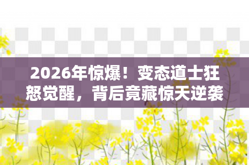 2026年惊爆！变态道士狂怒觉醒，背后竟藏惊天逆袭大计？
