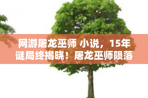 网游屠龙巫师 小说，15年谜局终揭晓！屠龙巫师陨落真相为何让百万玩家泪目？