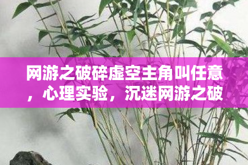网游之破碎虚空主角叫任意，心理实验，沉迷网游之破碎虚空，细思极恐的自我异化