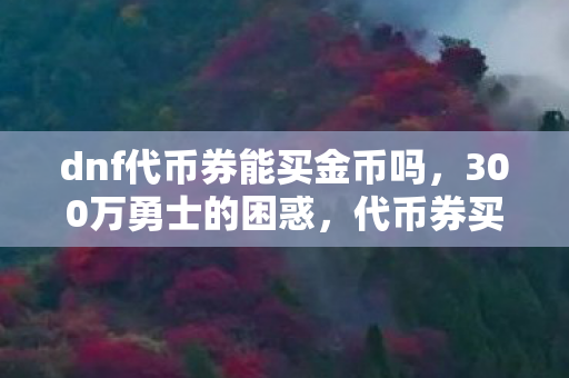 dnf代币券能买金币吗,300万勇士的困惑,代币券买金币被拒,谁在操控游戏命运? dnf代币券能买金币吗,300万勇士的困惑,代币券买金币被拒,谁在操控游戏命运?