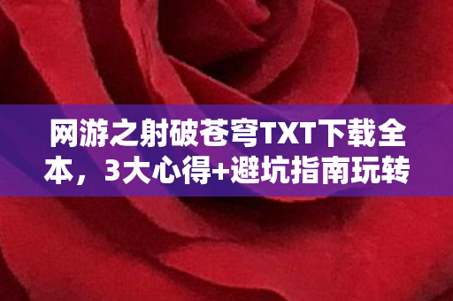 网游之射破苍穹TXT下载全本,3大心得+避坑指南玩转网游之射破苍穹的终极密码 网游之射破苍穹TXT下载全本,3大心得+避坑指南玩转网游之射破苍穹的终极密码