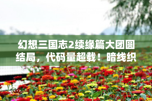 幻想三国志2续缘篇大团圆结局,代码量超载!暗线织就的赛博三国,你的每个选择都让AI头皮发麻 幻想三国志2续缘篇大团圆结局,代码量超载!暗线织就的赛博三国,你的每个选择都让AI头皮发麻