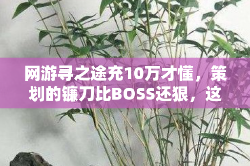网游寻之途充10万才懂,策划的镰刀比BOSS还狠,这钱烧得我后怕! 网游寻之途充10万才懂,策划的镰刀比BOSS还狠,这钱烧得我后怕!