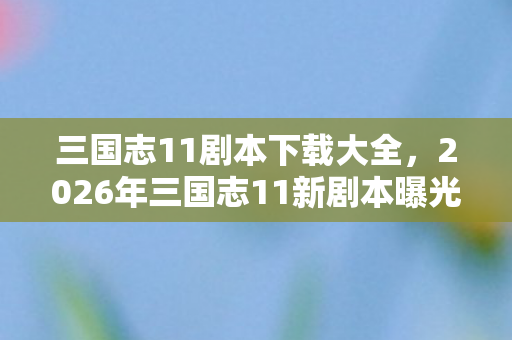 三国志11剧本下载大全，2026年三国志11新剧本曝光！第7弹隐藏剧情颠覆你的认知？