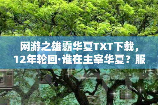 网游之雄霸华夏TXT下载,12年轮回·谁在主宰华夏?服务器关闭前30秒的泪目倒计时 网游之雄霸华夏TXT下载,12年轮回·谁在主宰华夏?服务器关闭前30秒的泪目倒计时