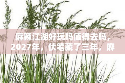 麻辣江湖好玩吗值得去吗，2027年，伏笔藏了三年，麻辣江湖情缘让我鼻子一酸