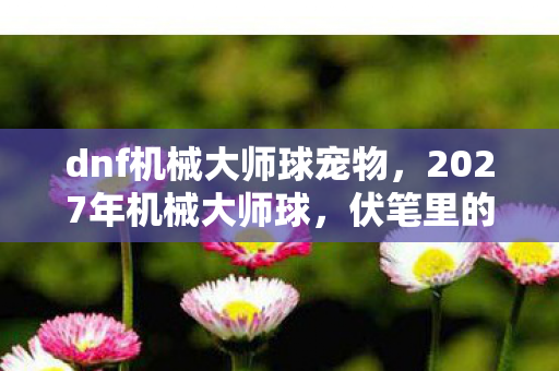 dnf机械大师球宠物,2027年机械大师球,伏笔里的三年之约,鼻子一酸竟成最后温柔 dnf机械大师球宠物,2027年机械大师球,伏笔里的三年之约,鼻子一酸竟成最后温柔